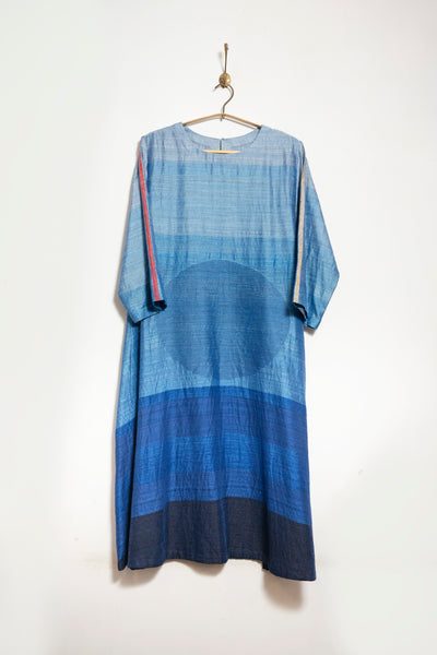 Signature Woven Circle dress (shades of indigo)