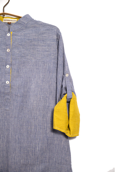 Texture shirt in indigo