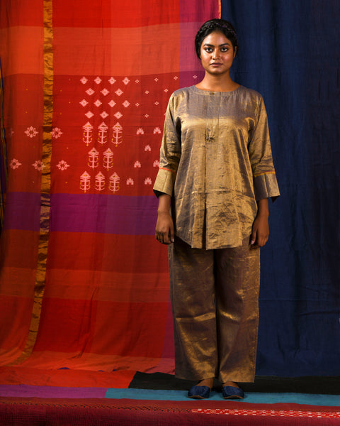Kundan Woven gold set