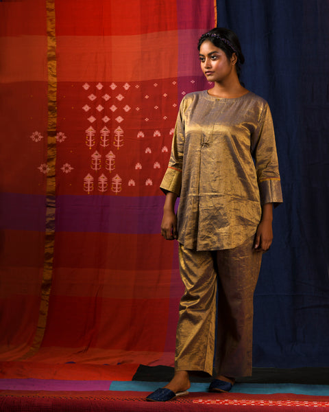 Kundan Woven gold set