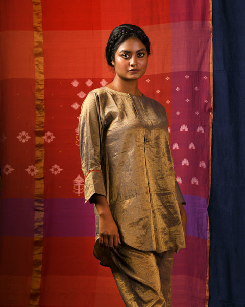 Kundan Woven gold set