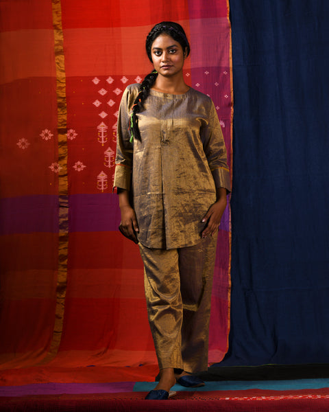 Kundan Woven gold set