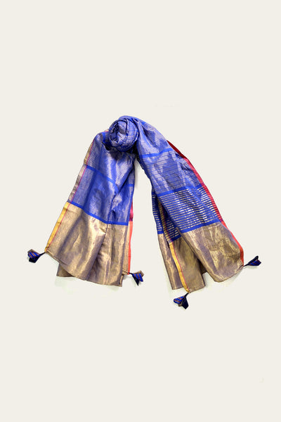 Rekha dupatta in woven gold stripes