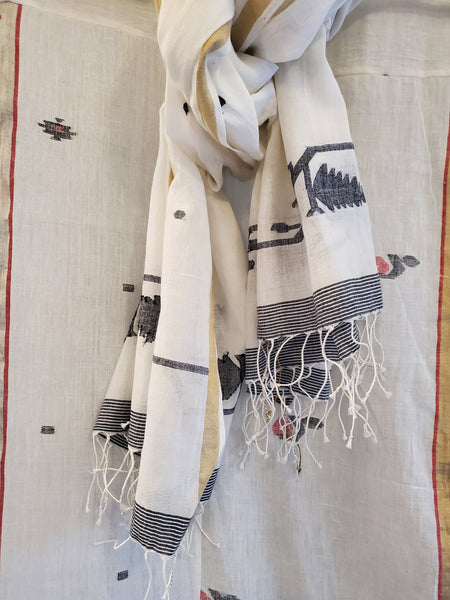 Gulmohar jamdani stole