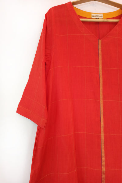 Zari checked kurta
