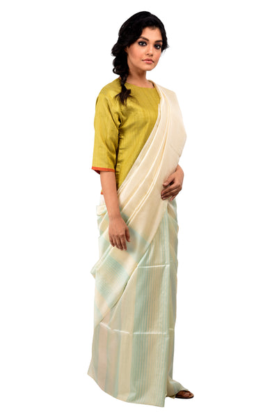 Silk Dorukha stripe (Aqua)