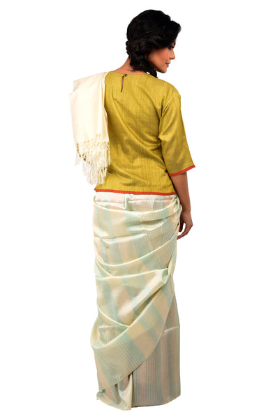 Silk Dorukha stripe (Aqua)
