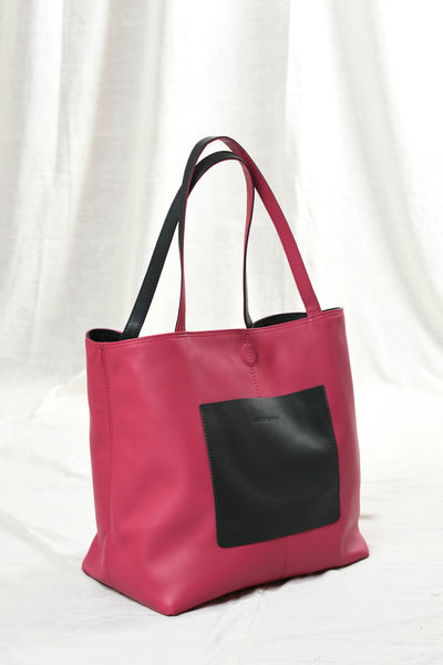 All Things Tote - Charcoal / Berry pink