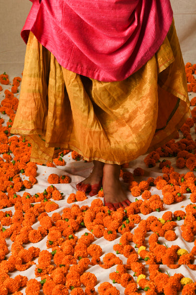 Signature SAKHI woven gold skirt