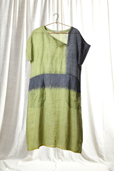 Ikat Free flow dress in linen