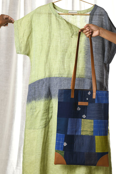 Ikat Free flow dress in linen