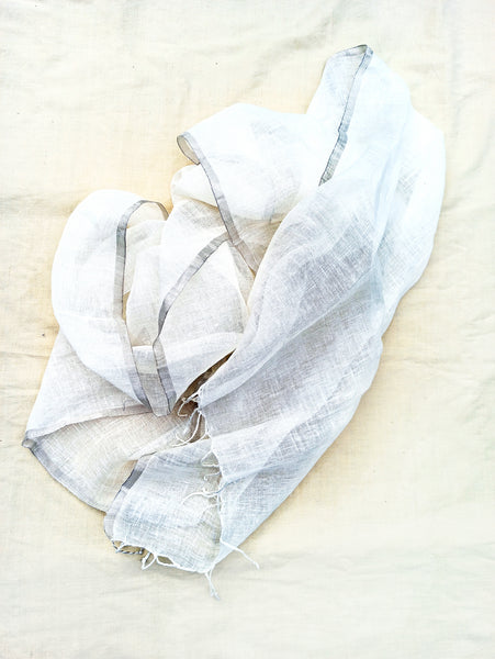 Classic white linen stole