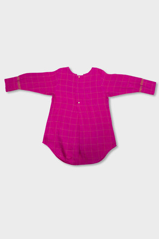 Kundan shirt in linen gold checks