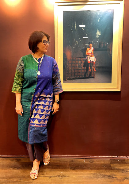 Swastika Mukherjee in our Paan Paata JHORNA jacket set