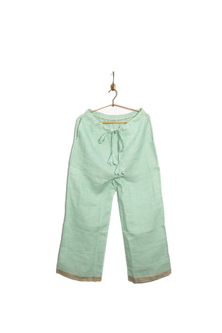 Linen classic pants (aqua)