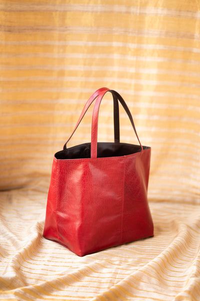 All Things Tote - Choco / Cherry leather