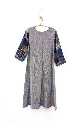 Handwoven dress with 'Boro' sleeves