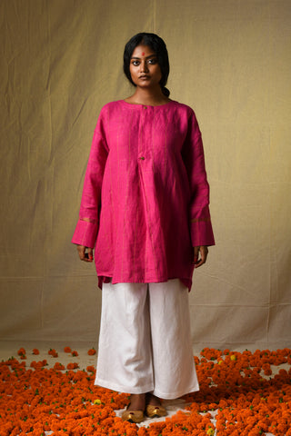Kadam shirt in linen gold checks