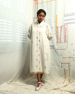 Bagan shirt dress in Jamdani