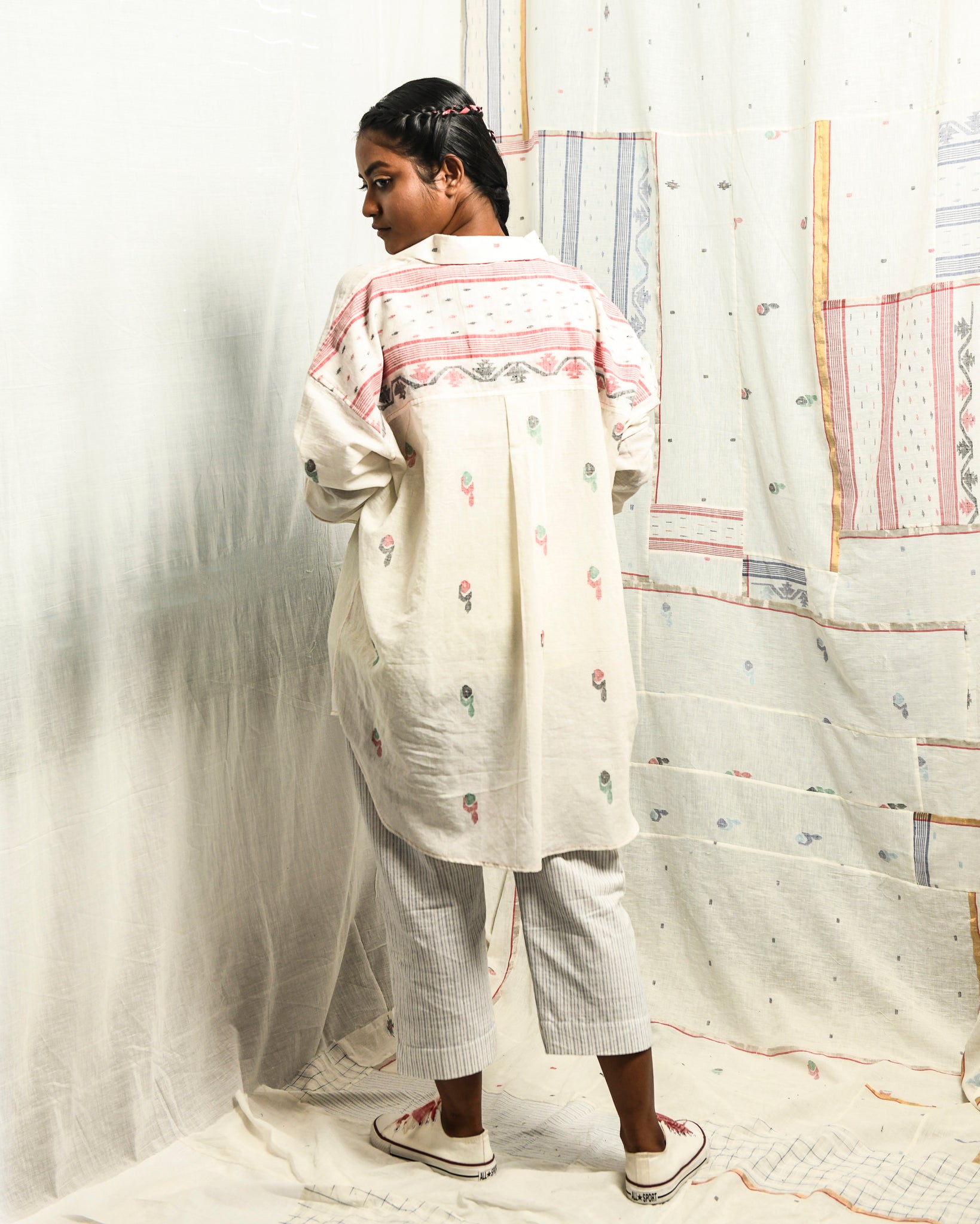 Kundan shirt in Jamdani