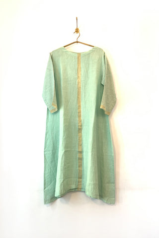 Aqua linen dress
