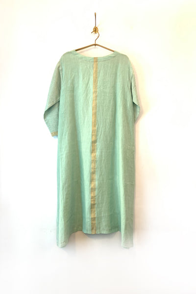 Aqua linen dress