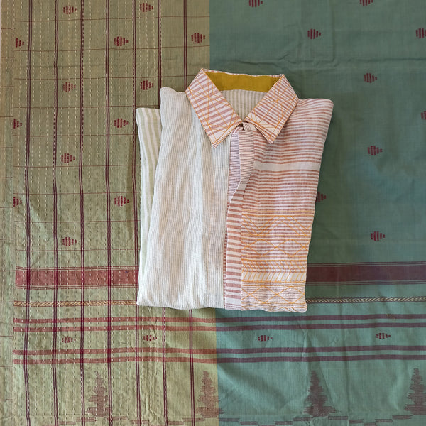 Linen OV striped shirt