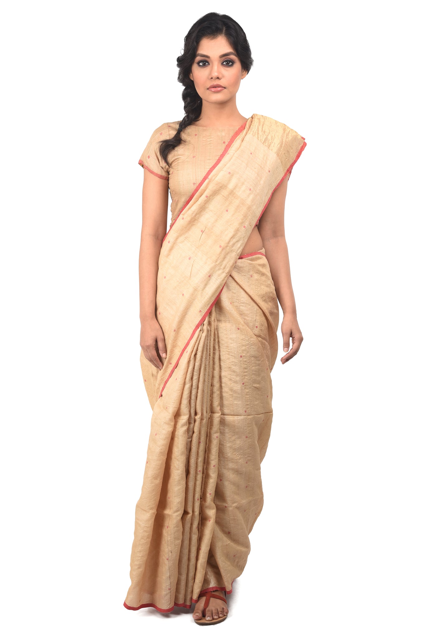 Hazaar Buti in Tassar (red)